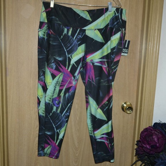 NWT DSG Women's Core performance 7/8 Tight vivid Tropics Plus size Leggings - Picture 7 of 7